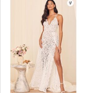 White Lace Dress Lulus Love of Details Maxi